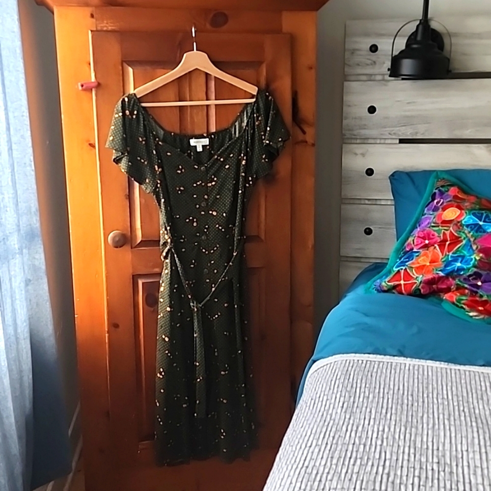 Monteau Green Flutter Sleeve Sundress